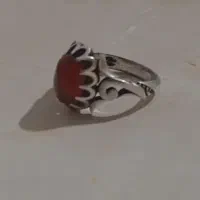 انگشتر نقره نگین عقیق یمن رگه دار رکاب دست با امضا|جواهرات|اصفهان, کلمان|دیوار