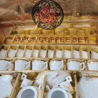 سرویس قهوه خوری ۴۲ تیکه ژاپن طلا کوب انتیک