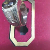 انگشتر کوارتز دودی نقره