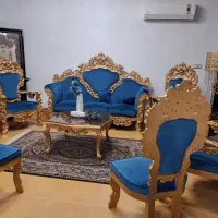ست مبلمان سلطنتی آبی طلایی ۹نفره ،در حد نو