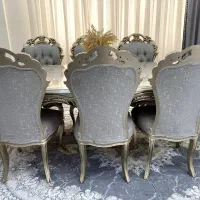 میز ناهار خوری سلطنتی 6 نفره طلا کوب نو نو|میز و صندلی غذاخوری|قیامدشت - خاورشهر, |دیوار