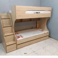 تخت خواب نوجوان تختخواب دوطبقه و کمجا آرکا چوب|تخت و سرویس خواب|کرمانشاه, |دیوار