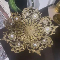 میوه خوری برنز و ساعت برنز و قندان ۲ عدد