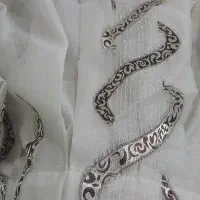 پرده حریر طرح دار