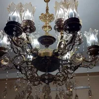 لوستر برنزی سنگین دانه کریستالی اصل