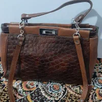 کیف زنانه چرم قهوه ای نو