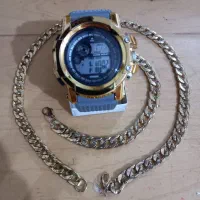 ست طلایی و نقره ای گردنبند و دستبند