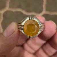 انگشتر یاقوت زرد سنگ طبیعی