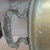 سینی برنز خیلی قدیمی قلمکاری|کلکسیون اشیاء عتیقه|تبریز, |دیوار