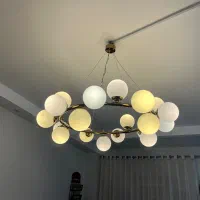 لوستر مولکولی بزرگ ۲۰ شاخه آبکاری طلایی با لامپها|لوستر و چراغ آویز|کرج, فاز ۱ مهرشهر|دیوار