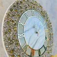 ساعت رزین طلایی|ساعت دیواری و تزئینی|لامرد, |دیوار