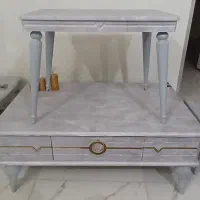 میز عسلی جلو مبلی 4 تایی وکیوم طوسی سالم بدون خش