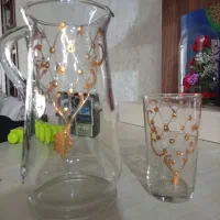 قندان گل سرخی،پارچ و لیوان،بشقاب پیرکس|ظروف سرو و پذیرایی|خمینی‌شهر, |دیوار