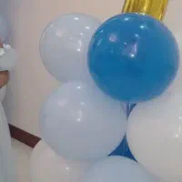 بادکنک تولد تم آبی/بادکنک آرایی/استند آماده بادکنک|صنایع دستی و سایر لوازم تزئینی|بابل, |دیوار