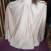 لباس مجلسی عقد نامزدی بله برون ساتن آمریکایی نباتی