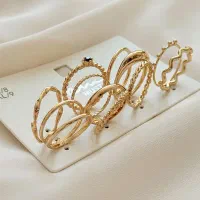 انگشتر پکی طرح دار مدل طلایی مینیمال و کیوت|بدلیجات|تهران, بازار|دیوار