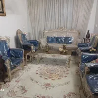 مبل با سه تا میز ابراش و پارچه هاش کامل نو|مبلمان خانگی و میز عسلی|بجنورد, |دیوار