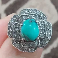 انگشتر نقره با نگین فیروزه