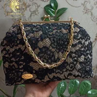 کیف مجلسی مخمل و دانتل منجوق دوزی شده