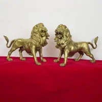 مجسمه برنز شیر جفت برنزی