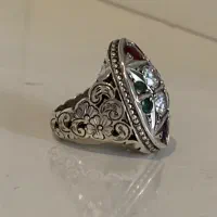 انگشتر جواهری کم یاب سیاه قلم