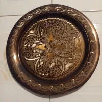 سینی بشقاب مسی نقش دار  دیوارکوب عتیقه ترکیه ای