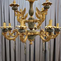 لوستر لوله برنجی ترکیب سنگ طبیعی