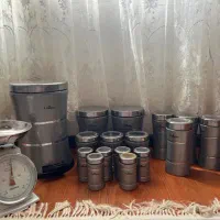 ست جای حبوبات و ادویه به همراه سطل زباله