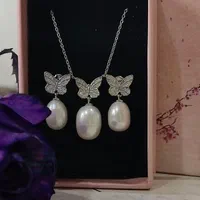 نیمست نقره ایتالیایی مروارید بسیار شیک 925|جواهرات|تهران, سازمان برنامه شمالی|دیوار