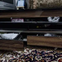 زیر تلویزیونی دو تکه mdf در حد نو