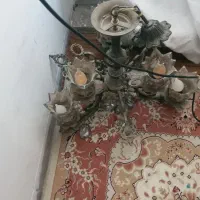 لوستر ۳شاخه دوبل طرح برنز