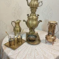 ست سماور ذغالی برنجی
