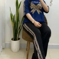 ست تیشرت وشلولر پاپیون