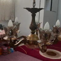 یک عدد لوستر پنج شاخه برنز|لوستر و چراغ آویز|اندیشه, اندیشه فاز ۱|دیوار