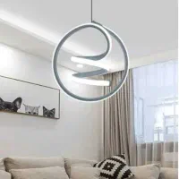 لوستر مدرن گرد فنری دارای ریموت کنترل و 4 حالت نور