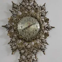 ساعت برنجی صفحه طلایی|ساعت دیواری و تزئینی|بهارستان, |دیوار