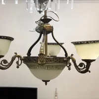 لوستر ۳شاخه آنتیک طرح برنزی