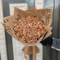 دسته گل ۲۲شاخه طلایی جاودان و خاص|گل مصنوعی|قوچان, |دیوار