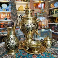 سماور برنجی گازی سفارشی طاووس و غزال ۸ لیتری نانو|سماور، چای‌ساز، قهوه‌ساز|مشهد, چهارباغ|دیوار