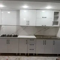 کابینت سفید طوسی ام دی اف کد ۳۰۰۵|مصالح و تجهیزات ساختمان|رشت, حافظ آباد|دیوار