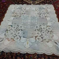 رومیزی سنتی سوزن دوزی ۴۰ تیکه هندی|کلکسیون اشیاء عتیقه|شاهین‌شهر, شهرک گلدیس|دیوار