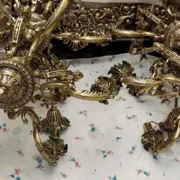 چهار عدد لوستر برنزی فرشته دار خاص و بی نظیر|لوستر و چراغ آویز|همدان, |دیوار