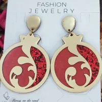 طرح پیچک گوشواره طلایی رزینی وگلدانی