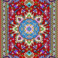 زیرپایی با دار قالی نقشه سنتی و عددی|تابلو فرش|قم, سراجه (۱۵ خرداد)|دیوار