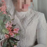 لباس عروس پوشیده (ساتن آمریکایی و دانتل فرانسوی)|لباس|تهران, جنت‌آباد مرکزی|دیوار