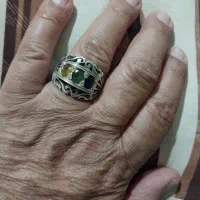 انگشتر۳نگین جواهر اصل زمرد کلمبیا،یاقوت زرد وکبود|جواهرات|بیرجند, |دیوار