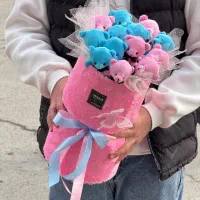 دسته گل خرسی|گل مصنوعی|سنندج, |دیوار