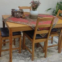 میزناهارخوری ۴نفره ودوعددمبل سه نفره تخت خواب شو