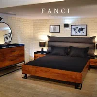 تخت خواب بی نظیر ترکیب چوب فلز و پارچه/تشک/عطاهوم