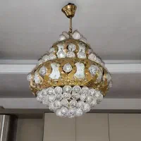 سه عدد لوستر با رنگ ثابت و کریستال اصل اتریش|لوستر و چراغ آویز|تهران, گلچین|دیوار